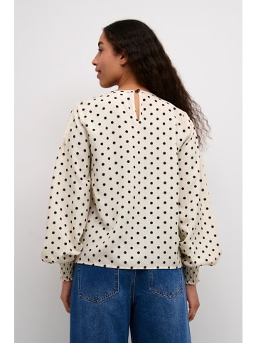 Kaffe Langarm-Bluse KAoscarna Regular fit in Chalk/Black Dot
