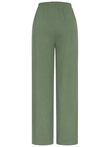 Cloud5ive Cloud5ive Sommer Hose mit weitem Beinschnitt und Ribbed Material in military green