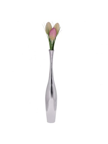 KADIMA DESIGN Aluminium Blumenvase, silber, modernes Design für Einzelblumen