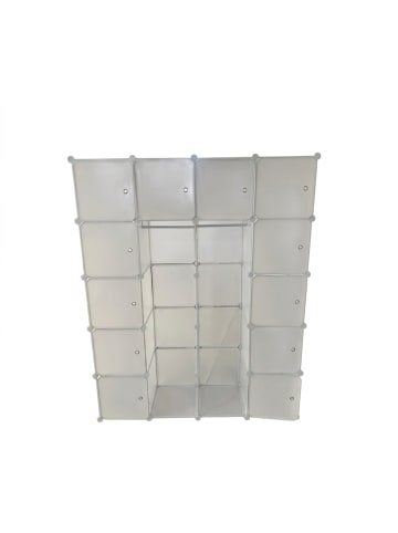 relaxdays Kleiderschrank Stecksystem in Weiß