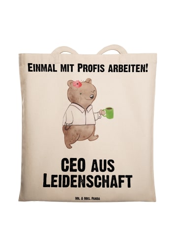 Mr. & Mrs. Panda Tote Bag ZeichenO Leidenschaft mit Spruch in Creme