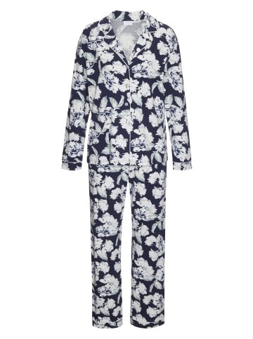 LASCANA Pyjama in blau-gemustert