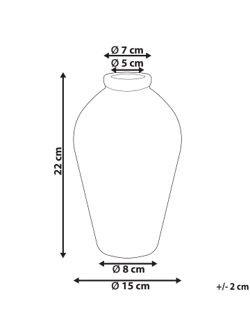 Beliani Blumenvase MALLIA in Weiß/Blau - (W) 15 x (H) 22 x (L) 15 cm