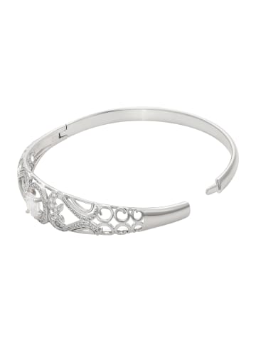 faina Women Bangle Bracelet With Rhinestones in Silver