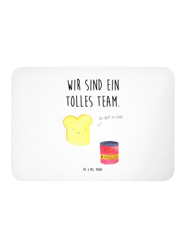 Mr. & Mrs. Panda Kühlschrankmagnet Toast Marmelade mit Spruch in Weiß