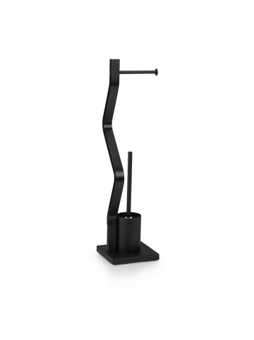 relaxdays WC Garnitur Schwarz - (B)18,5 x (H)75 x (T)18,5 cm