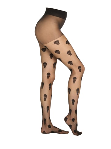 camano Strumpfhose Halloween 1er Pack fine fashion 20 Denier in black skull
