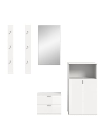 ebuy24 Garderobenmöbelset ProjektX (4-teilig) Weiß 179 x 37 cm