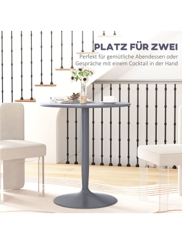 HOMCOM Esstisch in Grau 70L x 70B x 75H cm