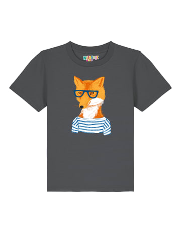 wat? Apparel T-Shirt Fuchs in Grau