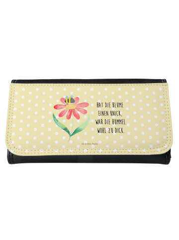 Mr. & Mrs. Panda Portemonnaie Hummel Blume mit Spruch in Gelb Pastell