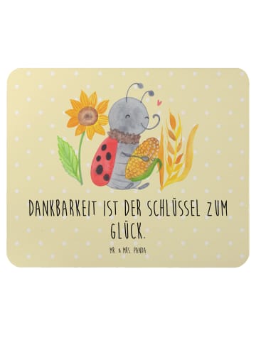 Mr. & Mrs. Panda Maus Pad Erntedankfest Dankbarkeit mit Spruch in Gelb Pastell