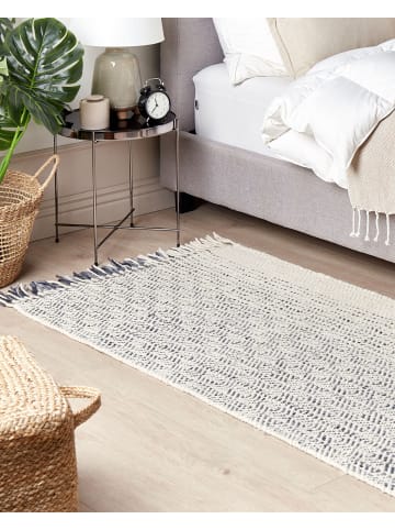 Beliani Kurzflor OMERLI in Weiß/Grau - (W) 80 x (H) 80 x (L) 150 cm