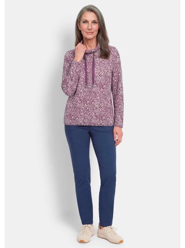 GOLDNER Sweater mit grafischem Druck in beere / gemustert