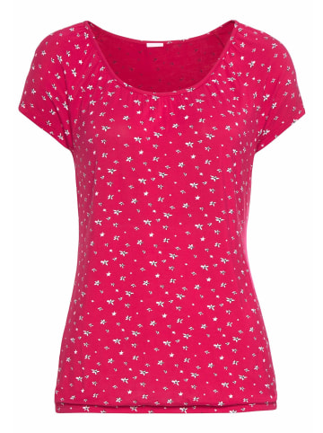 LASCANA Kurzarmshirt in pink, navy