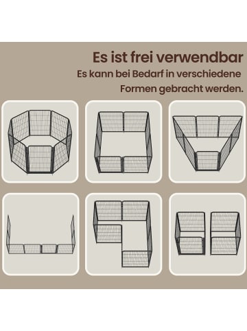 Feandrea Haustierlaufstall Dack in Schwarz - (B)170 x (H)100 x (T)170 cm