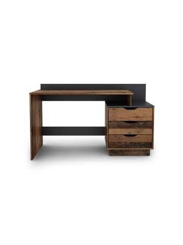 byLiving Schreibtisch Belfast in Old Wood / Anthrazit - (B) 138 x (H) 83,5 x (T) 51,5 cm