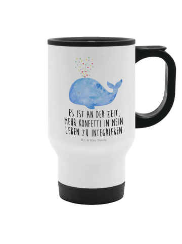 Mr. & Mrs. Panda To Go Becher Wal Konfetti mit Spruch in Weiß
