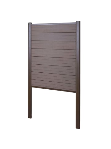 MCW WPC-Sichtschutz Savoie Alu-Pfosten, Basiselement schmal, 100cm braun