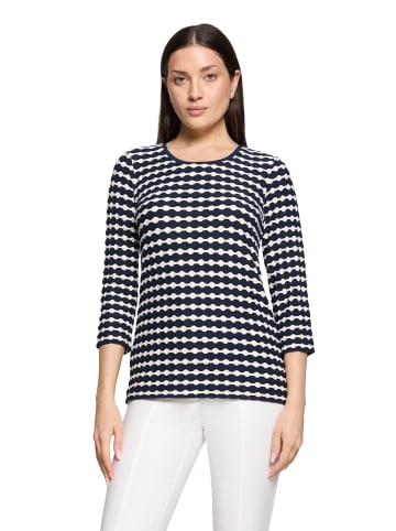 Betty Barclay Basic Shirt mit Rundhalsausschnitt in Dunkelblau/Weiß