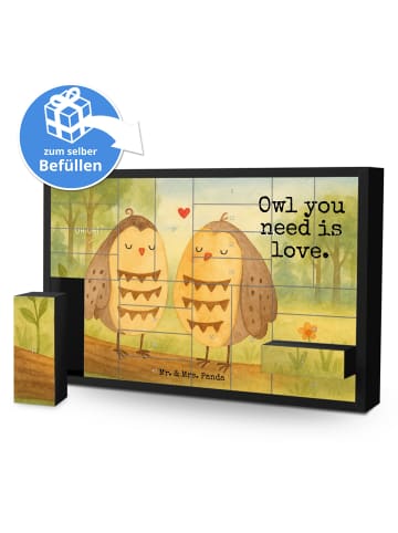 Mr. & Mrs. Panda Adventskalender Eulen Liebe Design mit Spruch in Weiß