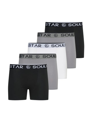 SOUL STAR Boxershorts - MUBOXER5 in Black_Grey_White