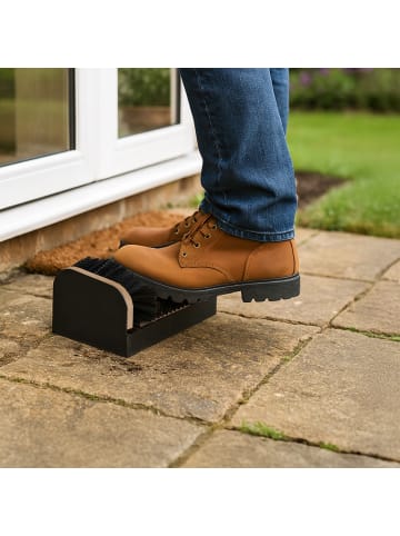 relaxdays Schuhabstreifer in Schwarz/ Natur