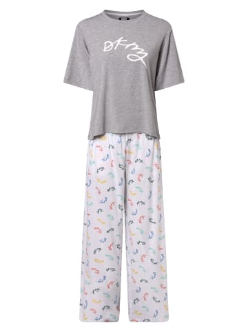 DKNY Pyjama in hellgrau weiß