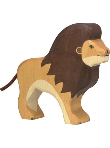 Holztiger Löwe aus Holz in braun