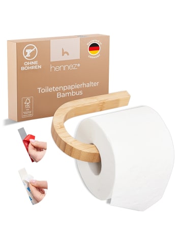 HENNEZ Toilettenpapierhalter Bambus Evan Braun