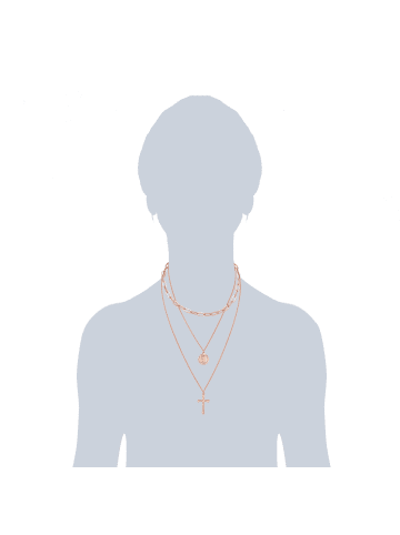 Lulu & Jane Halskette Kreuz/Münze Metall-Legierung in roségold