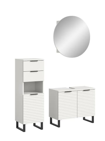 ebuy24 Badmöbelset Riff Weiß 120 x 34 cm