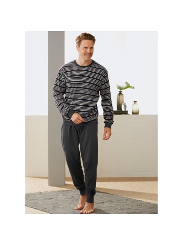 Erwin Müller Single-Jersey Schlafanzug in dunkelgrau