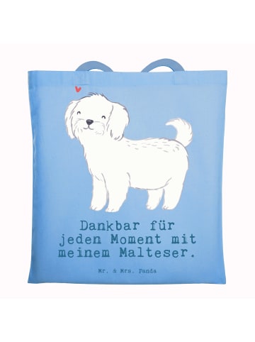 Mr. & Mrs. Panda Tragetasche Malteser Moment mit Spruch in Sky Blue