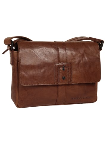SPIKES & SPARROW Umhängetasche CROSS BODY echt Leder in cognac