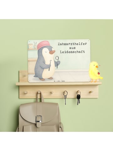 Mr. & Mrs. Panda Retro Blechschild Zahnarzthelfer Leidenschaft D... in Weiß
