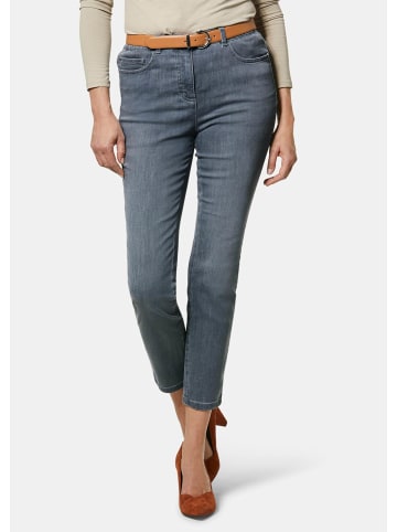 GOLDNER Kurzgröße:  7/8-Jeanshose Slim Fit Jeans BELLA  mit Dehnbund in hellgrau