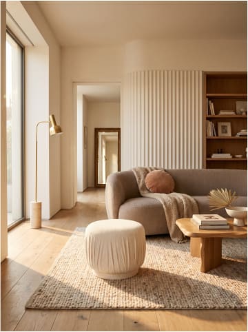 KADIMA DESIGN Sitzhocker Stoff, handgefertigt, fertig montiert, Modern
