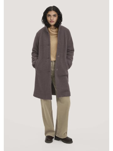 Hessnatur Wollfleece Mantel in dunkles mauve