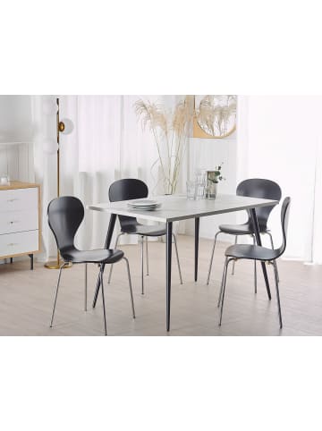 Beliani Esszimmertisch SANTIAGO in Weiß/Schwarz - (W) 80 x (H) 76 x (L) 120 cm