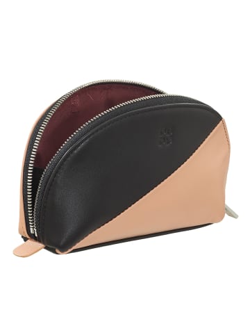 DuDu Segovia Kosmetiktasche Leder 16 cm schwarz rose