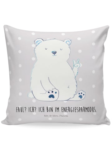 Mr. & Mrs. Panda Sofakissen 40x40 Eisbär Faul mit Spruch in Grau Pastell