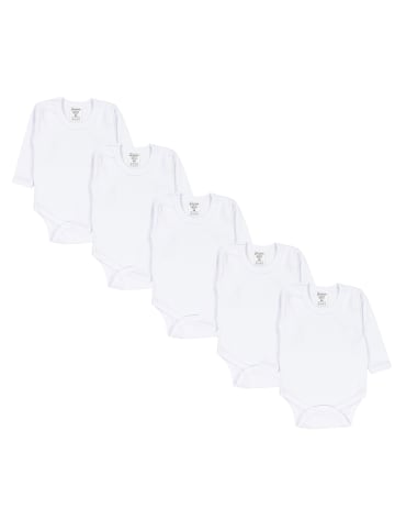 TupTam Jungen Baby Body Langarm 5er Pack in weiß