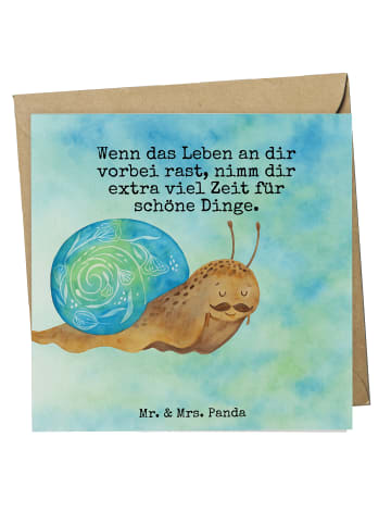 Mr. & Mrs. Panda Einladungskarte Schnecke Sir Design mit Spruch in Weiß