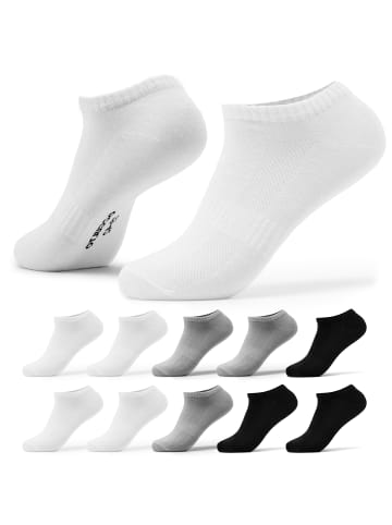 Occulto 10er Pack Sneakersocken Diana in Schwarz/Weiß/Grau