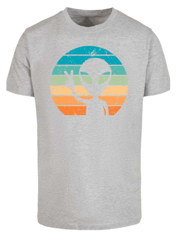 F4NT4STIC T-Shirt Alien Piece Sonnenuntergang in grau meliert