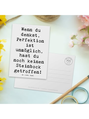 Mr. & Mrs. Panda Wanddeko Spruch Steinbock Perfektion mit Spruch in Weiß