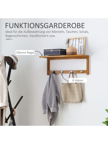 HOMCOM Wandgarderobe-50L x 16B x 17,5H cm-Naturholz
