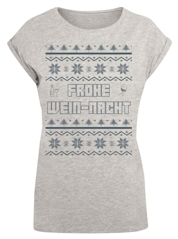 F4NT4STIC T-Shirt Frohe Wein-Nacht in grau meliert