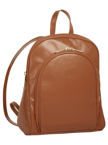 Cluty City-Rucksack echt Leder in cognac